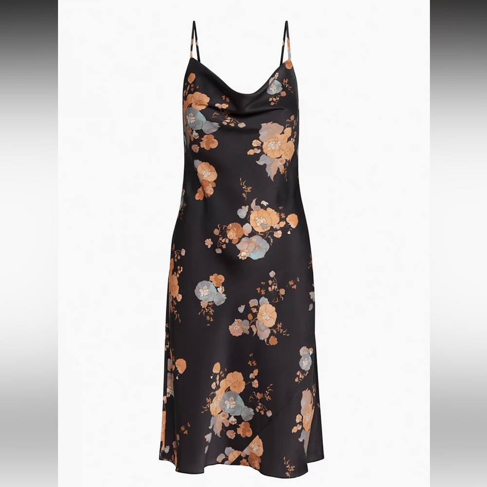 Cowlneck Satin Slip Dress (LIKE NEW)